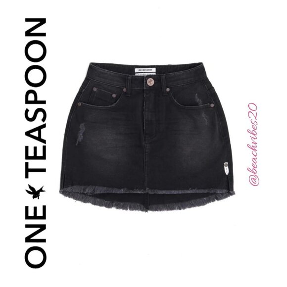 ONE TEASPOON 2020 Mini Skirt Black Oak 28 NWT O-393 - Picture 3 of 11